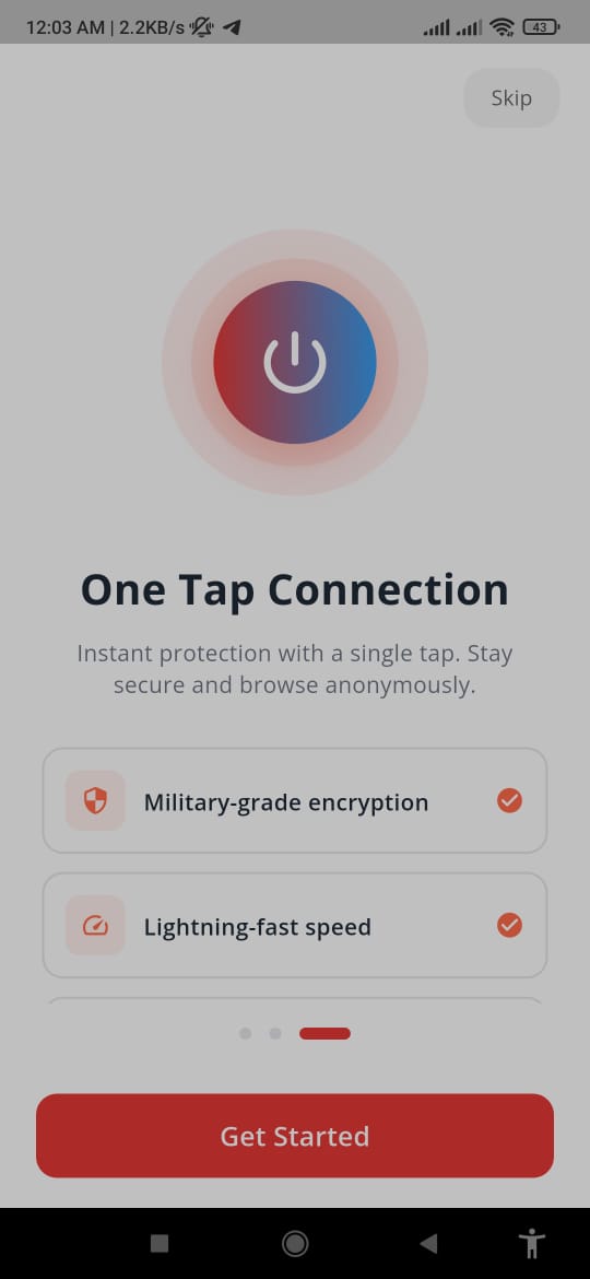OptimaVPN App Interface Screen 4